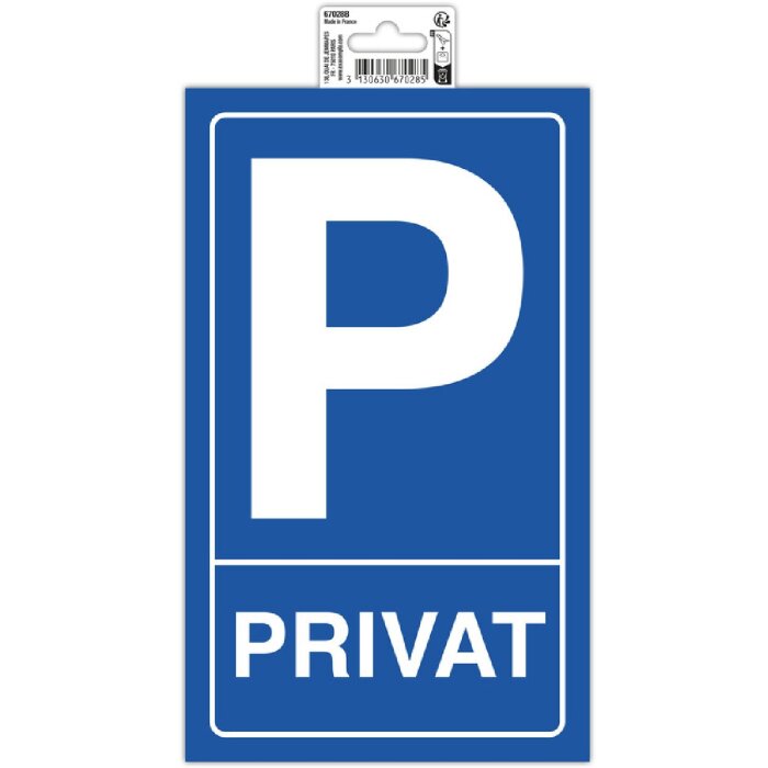 Exacompta señal Aparcamiento privado 15x25 cm PVC
