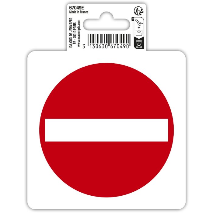 Exacompta signo Dirección prohibida 10x10cm