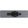 Exacompta cartel informativo autoadhesivo aluminio look señoras 16,5x4,4 cm gris
