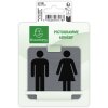 Exacompta 67178E Letrero autoadhesivo Aseo Señoras Caballeros 7,5x7,5 cm