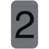 Exacompta 67182E señal informativa autoadhesiva número 2 aspecto aluminio 2,5x4,4cm