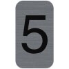 Exacompta 67185E Señal informativa autoadhesiva aluminio número 5 gris 2,5x4,4 cm
