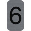 Exacompta 67186E Señal informativa autoadhesiva número 6 2,5x4,4cm aspecto aluminio