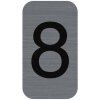 Exacompta 67188E Señal informativa autoadhesiva aluminio look número 8 2,5x4,4 cm