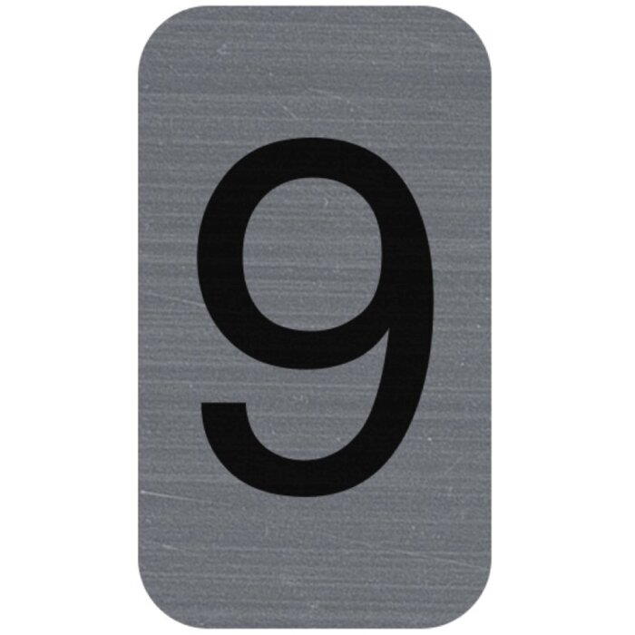 Exacompta 67189E Señal de información número 9 autoadhesiva aspecto aluminio 2,5x4,4 cm