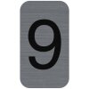 Exacompta 67189E Señal de información número 9 autoadhesiva aspecto aluminio 2,5x4,4 cm