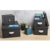 Exacompta 79601E Juego de cajas Office by me 3 piezas negro con portaetiquetas