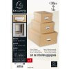 Exacompta 79602E Juego de 3 cajas de almacenaje Office by me Beige