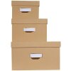 Exacompta 79602E Juego de 3 cajas de almacenaje Office by me Beige