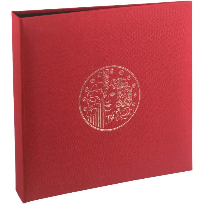Álbum portamonedas Exacompta 96105E Rojo burdeos 24,5x25cm imitación piel para 215 monedas