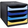 Exacompta cajonera Big Box Plus 4 cajones abiertos Azul Abeja surtidos