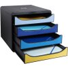 Exacompta cajonera Big Box Plus 4 cajones abiertos Azul Abeja surtidos