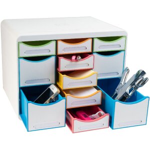 Exacompta cajonera STORE BOX MULTI 11 cajones abiertos Blanco/Harlequín