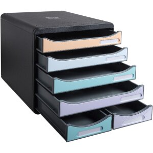 Exacompta cajonera BIG BOX MAXI 6 cajones abiertos Aquarel surtido