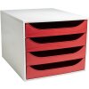 Exacompta 2286107D Cajonera ECOBOX con 4 cajones rojo