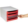 Exacompta 2286107D Cajonera ECOBOX con 4 cajones rojo