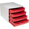 Exacompta 2286107D Cajonera ECOBOX con 4 cajones rojo