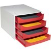 Exacompta 2286107D Cajonera ECOBOX con 4 cajones rojo