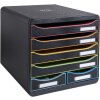 Exacompta cajonera BIG BOX MAXI 6 cajones abiertos Negro Oficina Negro