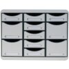 Exacompta STORE BOX MULTI cajonera 11 cajones abiertos gris claro