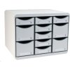 Exacompta STORE BOX MULTI cajonera 11 cajones abiertos gris claro