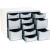 Exacompta STORE BOX MULTI cajonera 11 cajones abiertos gris claro