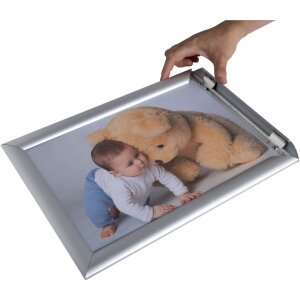 Exacompta 8294358D Marco para póster de pared de aluminio A2 Exacryl plata