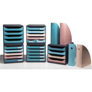 Exacompta 31034D Cajonera Big Box 4 cajones Skandi azul pacífico A4+