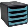 Exacompta 31034D Cajonera Big Box 4 cajones Skandi azul pacífico A4+