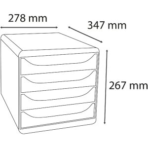 Exacompta Big Box cajonera 4 cajones Skandi colores A4 A4+