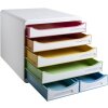 Exacompta cajonera BIG BOX MAXI Blanco Arlequín 6 cajones para A4 y A4+
