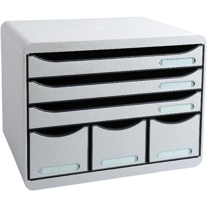 Exacompta STOREBOX cajonera 6 cajones abiertos Office gris claro