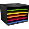 Exacompta 305798D Clasificador de sobremesa Iderama 5 compartimentos formato horizontal colores arco iris