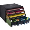 Exacompta 306914D Cajonera STOREBOX 6 cajones abiertos Negro Arlequín