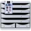 Exacompta cajonera Big Box Maxi 6 compartimentos gris claro para organización de oficina