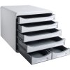 Exacompta cajonera Big Box Maxi 6 compartimentos gris claro para organización de oficina