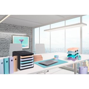 Exacompta 314496D Cajonera Aquarel 4 compartimentos A4+ negro colores surtidos