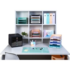 Exacompta 314496D Cajonera Aquarel 4 compartimentos A4+ negro colores surtidos