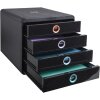 Exacompta 314496D Cajonera Aquarel 4 compartimentos A4+ negro colores surtidos
