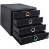 Exacompta 314496D Cajonera Aquarel 4 compartimentos A4+ negro colores surtidos