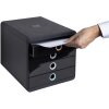 Exacompta 314496D Cajonera Aquarel 4 compartimentos A4+ negro colores surtidos