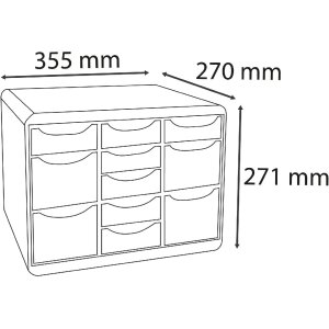 Exacompta 3137202D Cajonera STORE BOX MULTI 11 cajones Azul Abeja Surtido