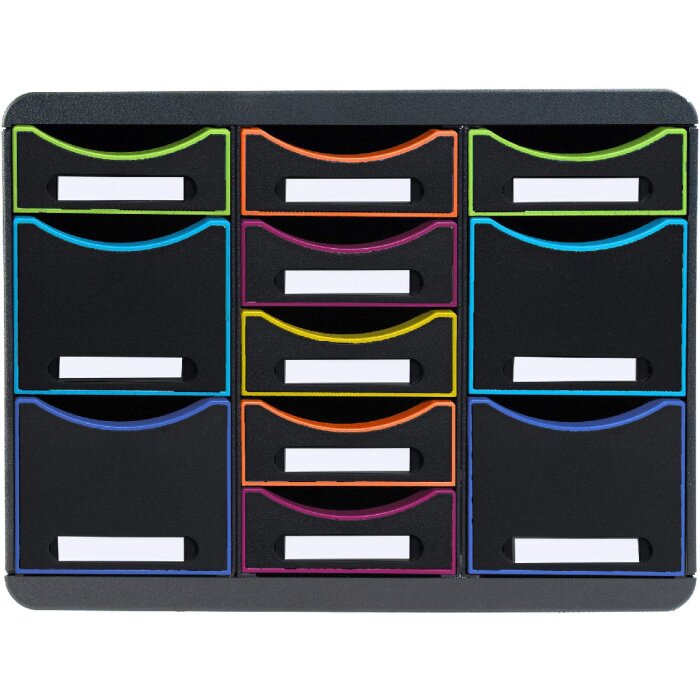 Exacompta cajonera STORE BOX MULTI 11 cajones Negro Oficina Negro