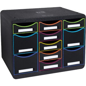 Exacompta cajonera STORE BOX MULTI 11 cajones Negro Oficina Negro