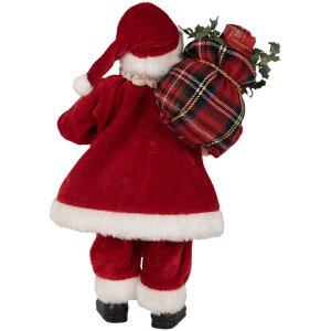 Clayre & Eef 65596 Papá Noel Decoración 27 cm Plástico Textil Clásico Rojo