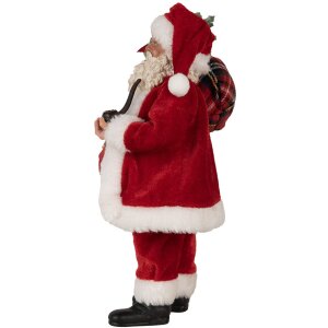 Clayre & Eef 65596 Papá Noel Decoración 27 cm Plástico Textil Clásico Rojo