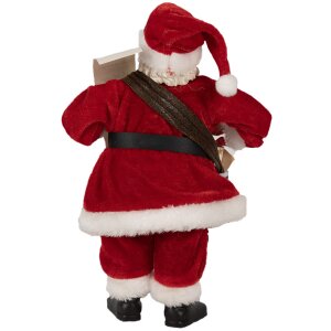Clayre Eef Papá Noel decoración navideña 27 cm plástico rojo estilo campestre