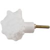 Clayre & Eef 65733 Pomo Puerta Concha Blanco 10x5x6 cm Estilo Vintage Poliresina