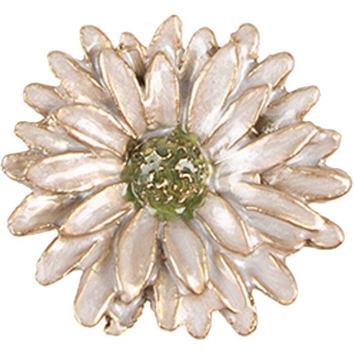 Clayre & Eef 65738 Picaporte Flor Oro Blanco Ø 4x3 cm Metal Botánico