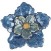 Clayre & Eef Pomo Puerta Flor Hierro Azul 4x3x4 cm